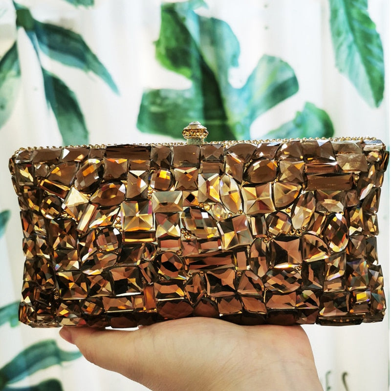 Handmade Crystal Clutch Purse High-Quality Evening Bag