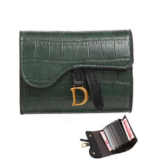 dark green leather wallet