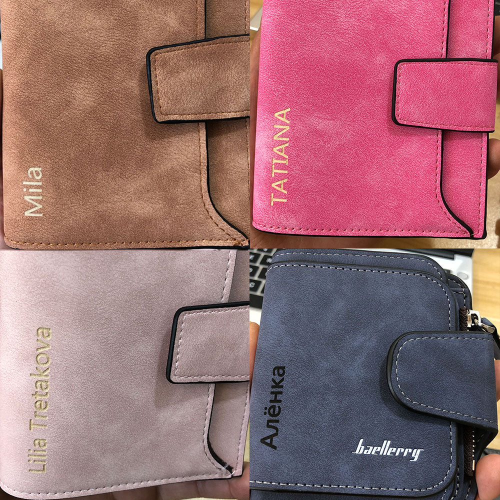 Personalized Engraving Leather Multi Layer Wallets