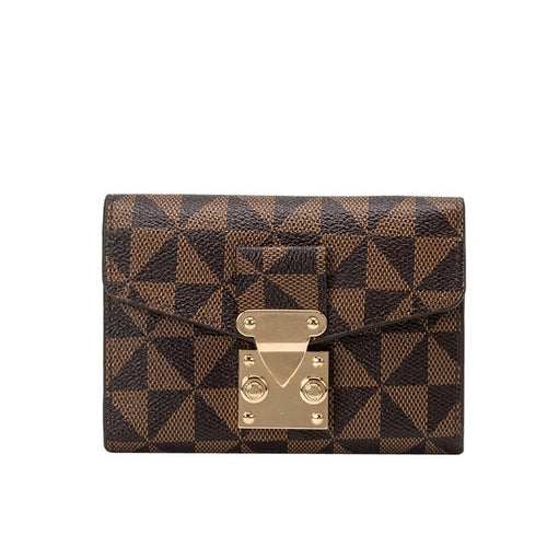 Checkerboard Patterned Card Holder Wallet