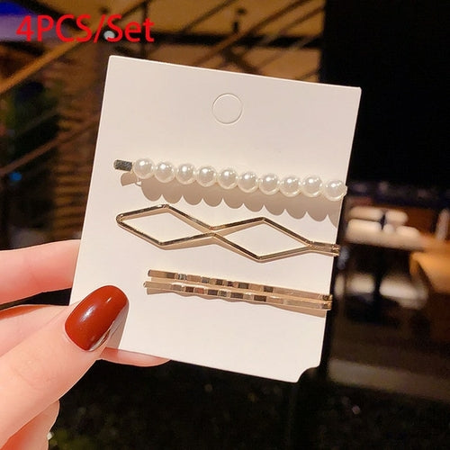 Polished Crystal Rhinestone Hair Pin Set 2pcs