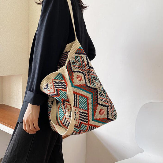 Women's Knitting Bohemian Tote Bag