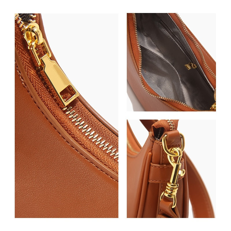 Half-Moon Stylish Leather Underarm Bag