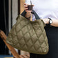 Stylish Feather Down Filling Quilted Padded Tote Bag