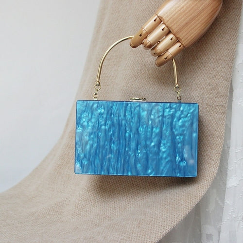 Pearlescent Blue Color Clutch
