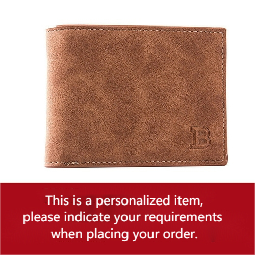 Custom Engraved Name Bifold Leather Wallet
