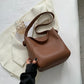 Minimalist Leather Bucket Shoulder Bag