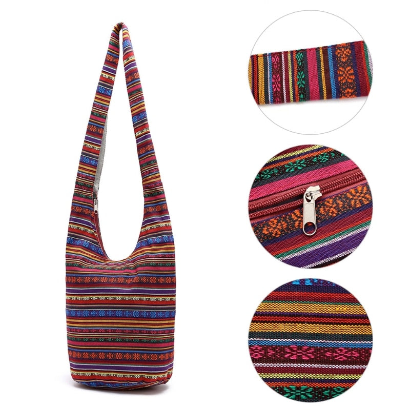 Ethnic Style Canvas Hobo Bags