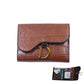 brown faux leather wallet