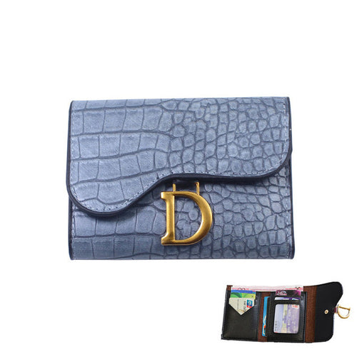 sky blue faux leather wallet