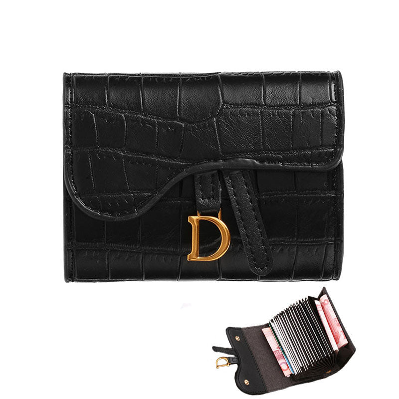 black faux leather wallet