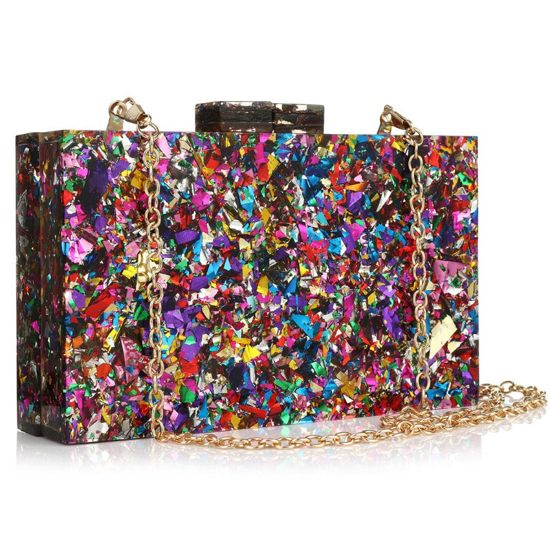 Embellished Sequin evening clutch bag