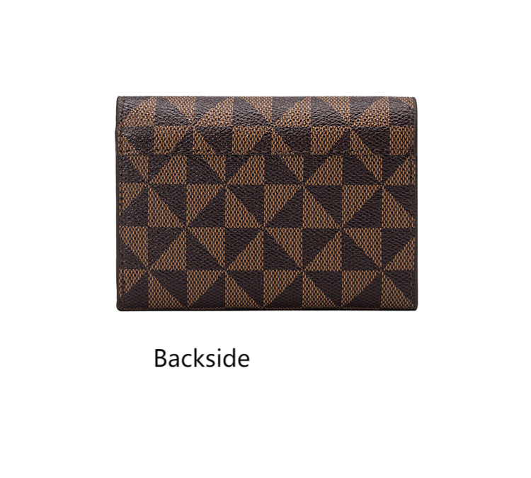 Checkerboard Patterned Card Holder Wallet