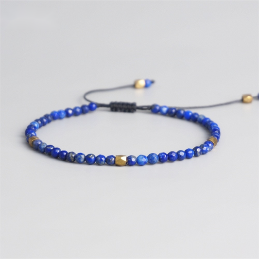 Natural Tibetan Lapis Stone String Beads Stretch Bracelet For Yoga Chakra