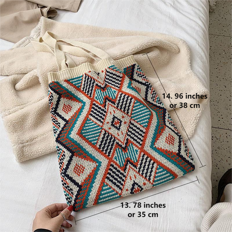 Minimalist knitting shopper bag